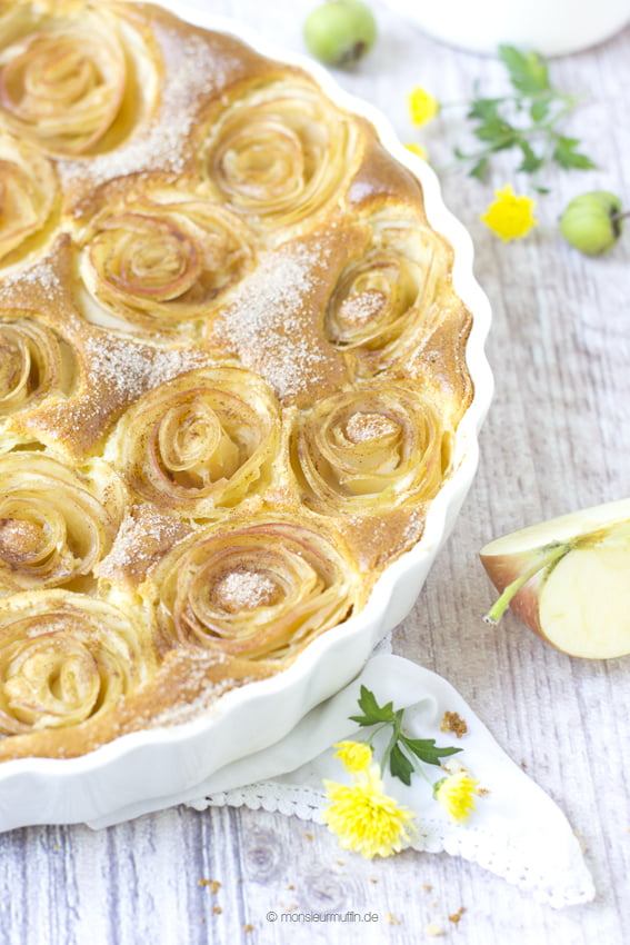 Apfelkuchen | apple cake | Apfelröschen | Apfel | Apfel-Kuchen mit Quark | © monsieurmuffin