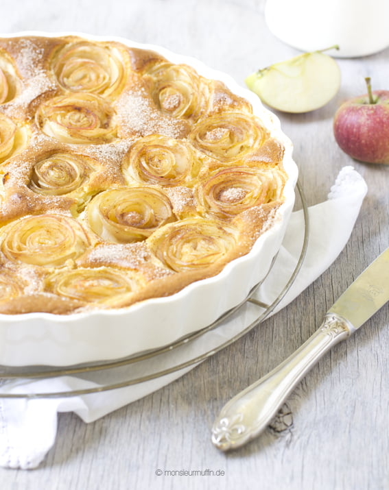 Apfelkuchen | apple cake | Apfelröschen | Apfel | Apfel-Kuchen mit Quark | © monsieurmuffin