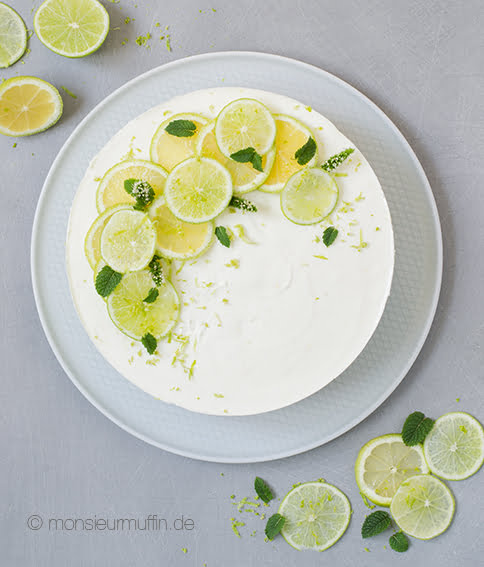 No-Bake Limetten-Cheesecake | Rezept | Zitronenkuchen | leichter Sommerkuchen | Philadelphiatorte | © monsieurmuffin 