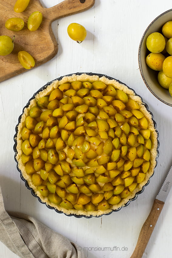 Mirabellen Frangipane Tarte Rezept | yellow plum tarte recipe | © monsieurmuffin.de