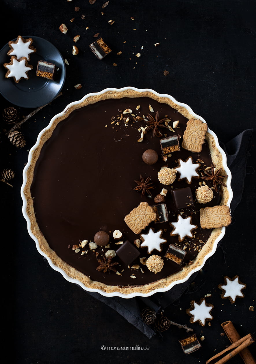 Lebkuchen-Tarte Rezept | chocolate tarte with gingerbread | Christmas tarte | Christmas cake | © monsieurmuffin